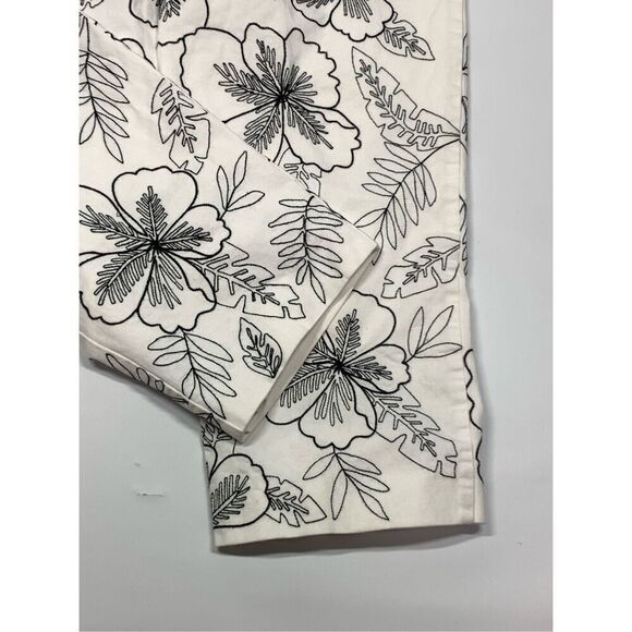Talbots embroidered floral lined crop pant size 6  - Picture 10 of 10